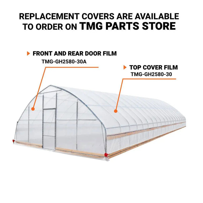 Commercial Polytunnel Greenhouse (25' x 80')